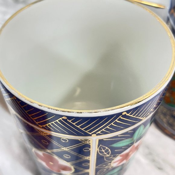 Neiman Marcus Imari Style Set of 4 Mugs Coffee Tea Cups Hand Painted Japan - Picture 7 of 10
